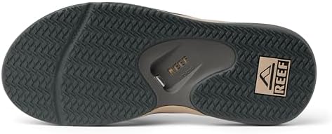 REEF Mens Cushion Fanning Flip Flop, Arch Support, Durable Outsole, Water Friendly, Tan/Grey, 12 — view 4