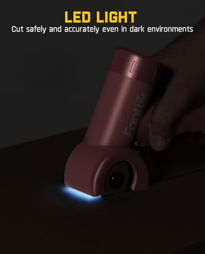 Fanttik C8 Nano Cordless Electric Scissors with LED Display, Rechargeable Cardboard Cutter with 2 Blades, EasySwap Blade Change, LED Light, for Thin Cardboard Carpet Leather - Pink