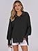 ANRABESS Women's Sweatshirts Oversized Casual Loose Button Up Henley Pullover Top High Low Split 2025 Fall Fashion Outfits Black X-Large