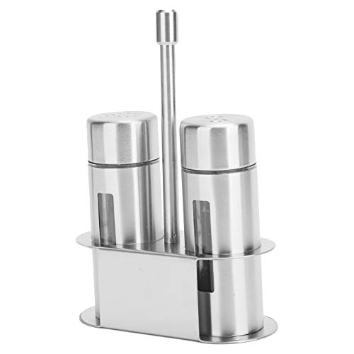 Conjunto de Potes de Recipiente de Tempero de Aço Inoxidável Com Rack de Especiarias para Suprimentos de Cozinha, Equipamento de Sala de Jantar