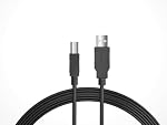 Midi Cord Cable 12Ft Extra Long USB-2.0 Cable Type-A to Type-B High Speed for Audio Interface, Midi Keyboard, USB Microphone, Mixer, Speaker, Monitor, Instrument, Strobe Light System Mac PC