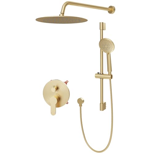 Gabrylly 12 Rain & Handheld Shower Set Brushed Gold