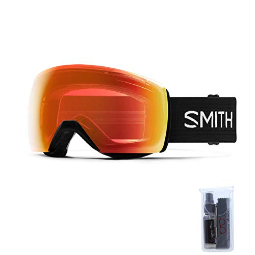 Smith Skyline Black/Chromapop Everyday Red Mirror Medium Fit Ski Goggles For Men For Women + Bundle With Designer Iwear Complimentary Eyewear Kit #TOP1