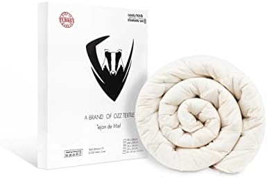 OZZ TEXTILE Bamboo Luxury Hotel Comforter %100 Turkish Cotton Cover 10.5 Tog 3-D Box Stitched Adaptive Climate Control Perfect Warmth and Cooling Breathable Duvet All Season (Single Size)