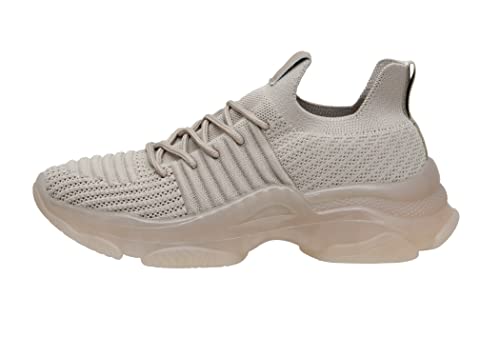 Cushionaire Women's Apolo Knit Sneaker +Memory Foam, Taupe/Clear Bottom 8 #TOP1