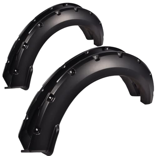 G-PLUS 4pcs Fender Flares Compatible with Ford F150 2015-2017 Styleside Models Only with 67.0" 78.8" 97.4" Bed(Not fit w/68T Technology Package/Sensors for lane changing) Smooth Riveted Smoo