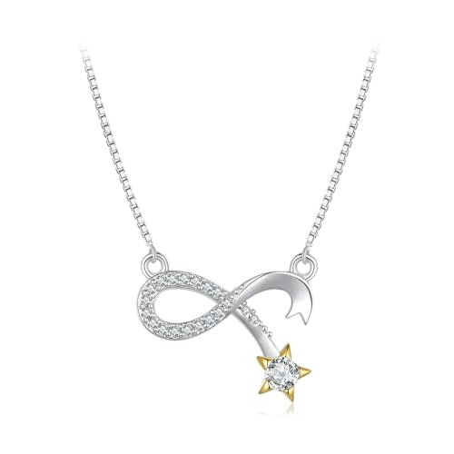 Collier coeur infini pour femme en argent sterling 925