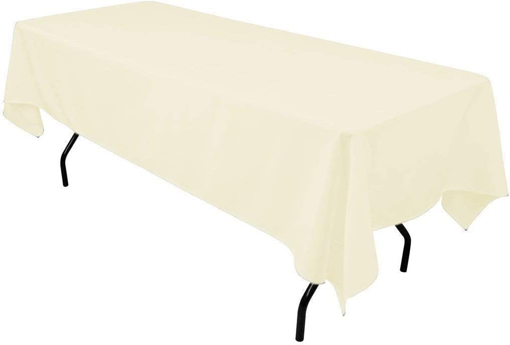 Valentina Textile Inc Premium Polyester Tablecloth - 60" x 108" Rectangle White Tablecloth for Wedding, Restaurant or Banquet(Royal)
