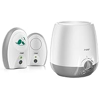reer 50040 Babyphone Neo Digital – 100% abhörsicher, strahlungsarm & Babykostwärmer Simply Hot für Fläschchen und Gläschen, mit Warmhaltefunktion, Weiß/Grau, 1 Stück (1er Pack)