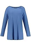 Seitenschlitze, Langarm Ulla Popken Damen große Größen Pullover meeresblau 50/52 722283 71-50+