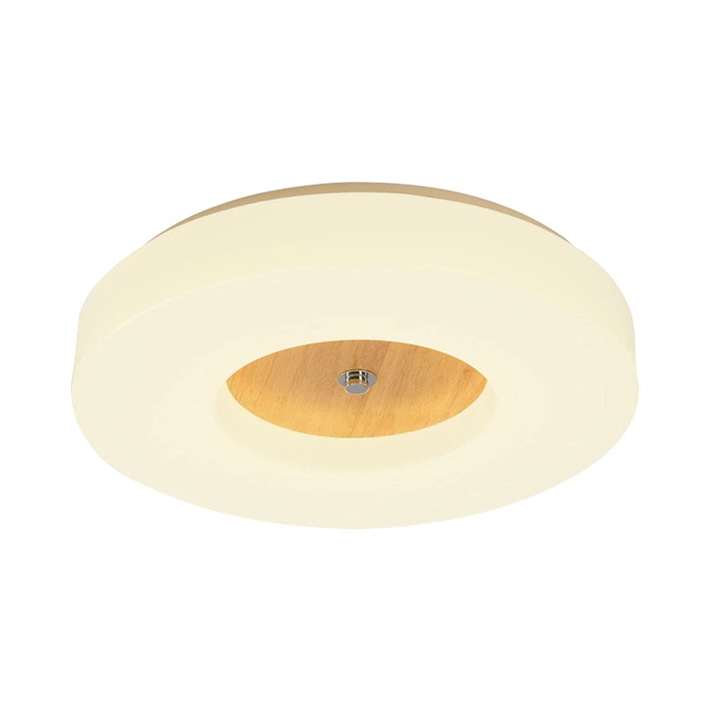 Plafonnier LED bois et acrylique rond de style minimaliste pour bureau et salon