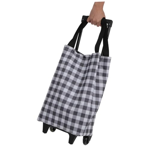 Faltbarer Einkaufstrolley mit Teleskopgriff und Rädern, wiederverwendbare Einkaufstasche für Lebensmittel, leicht, tragbar, ideal für Einkäufe und Besorgungen – Bild 8