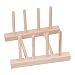 SALUTUYA Égouttoir à Vaisselle, Organisateur d'armoires de Cuisine Portable en Bois de pin Support de séchage pour Assiettes Planches à découper ustensiles de Cuisson Refroidissement,(3 grilles 18cm)
