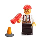 LEGO City MiniFigure: Construction Foreman (Shirt w/ Tie & Suspenders, Helmet)