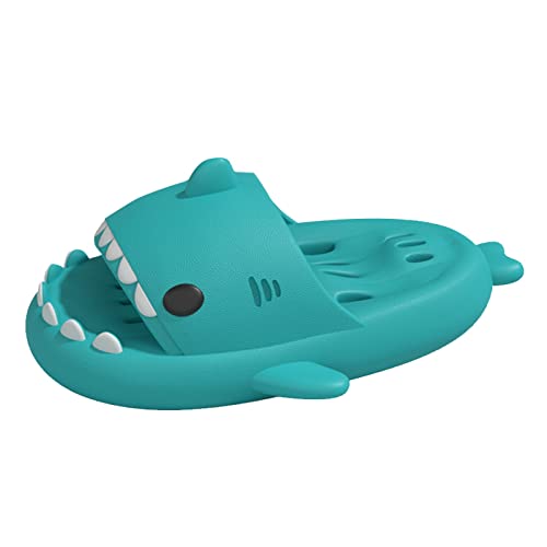 Sandals Women Summer Unisex Shark Slides Sandals Spa Slippers Cute Non Slip Beach Shower Couple Shoes (Mint Green, 37)