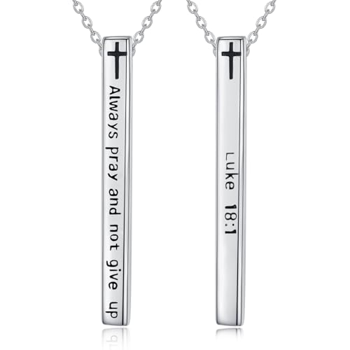 Pendentif barre en argent sterling colliers pour hommes personnalisables