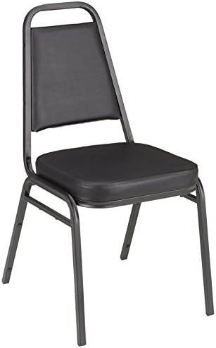 Vinyl Stacking Banquet Chair with Square Back, 18" Seat Height, Black, ALT-200VBK-SO (Pack of 4)