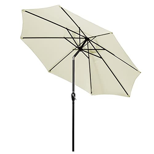Sombrilla de patio CLSDRZC 9Ft con sistema de inclinación y manivela para máxima sombra