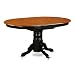 East West Furniture AVT-BLK-TP Oval Table with 18-Inch Butterfly Leaf, Black/Cherry Finish