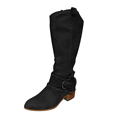 Bottes genou plateforme femmes confortables à talon bas