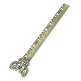 Angoily ヴィンテージメタルブックマーク定規セット 学生用ページマーカー兼用 鋳造亜鉛合金製 蝶とイチョウモチーフ 女性向け読書アクセサリー 読書 向け