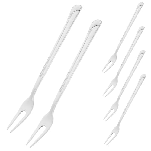 CLISPEED 6pezzi Forchette Acciaio Inossidabile Per Dessert e Frutta Riutilizzabile Di Forchette Per Antipasti e Dolci Utensili Da Tavola Eleganti Per Feste e Occasioni Speciali