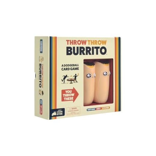Throw Throw Burrito by Exploding Kittens - A Dodgeball Card Game - Family-Friendly Party Games - for Adults, Teens & Kids - 2-6 Players