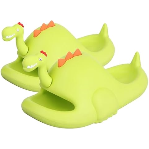 Endurax Kids Slide sandals for Boys Girls, Dinosaur Slippers for Boys Cute Cartoon Design Kids Sandals for Toddler Girls Garden Pool Beach Indoor & Outdoor with Comfy Thick Sole & Anti-Slip Cover