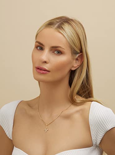 Barzel 18K Gold Plated Flat Mariner/Marina 060 3MM Chain Necklace With Hamsa Hand Pendant4