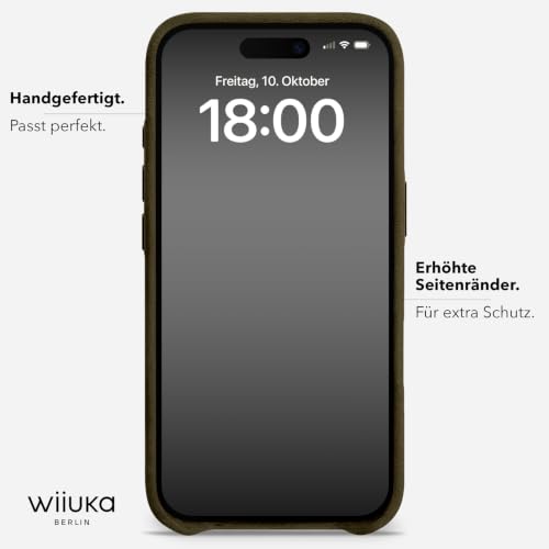Étui cuir iPhone 17 WIIUKA extra fin couleur olive vintage - 3