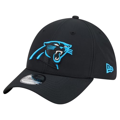 New Era Mens Black Carolina Panthers Core Team 39THIRTY Flex Hat