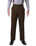 ThePirateDressing Steampunk Victorian Cosplay Costume Architect Men's Pants Trousers C1328 - Espresso (Poly Viscose Fabric) - Large