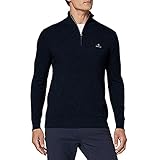 GANT Cotton Pique Half Zip suéter, Azul (Evening Blue 433), Small para Hombre