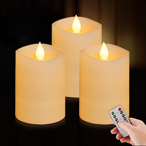 Velas sin llama de 4 pulgadas juego de 3 con temporizador y mando a distancia