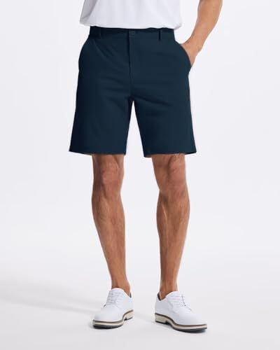 SNOWTEN Men's Classic Fit 7/9/11 Inch Golf Shorts Basic Lightweight Stretch Hiking Casual Short with 2 Pockets and 1 Hidden Basic Navy Blue 38（NO Back Pockets） — view 2