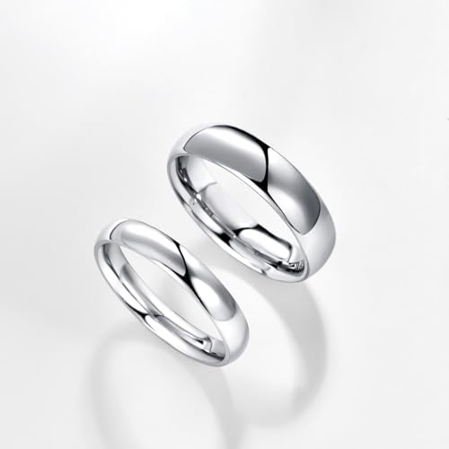 4mm 6mm Stainless Steel Ring Plain Dome High Polished Wedding Band Comfort Fit Size 4-122