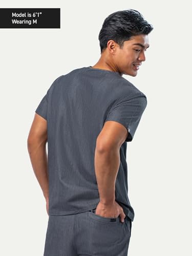 Image of Peelz Peter 4-Pocket V-Neck Scrub Tops for Men - Soft Stretch Fabric Top, Men's Scrubs, Slim Fit