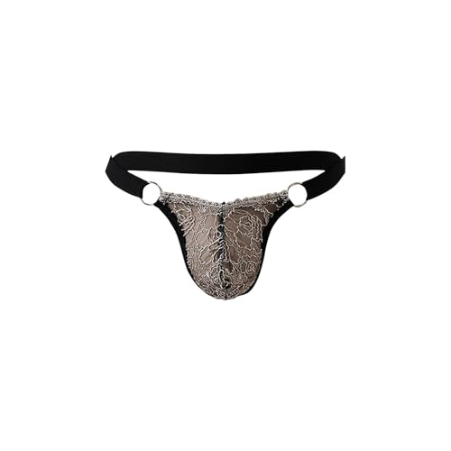 Mens Sissy Lingerie Gay Cross-dresser Lace Panties Sexy Mesh See Through Pouch Underwear G-String Thong
