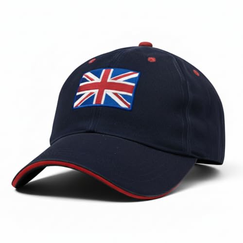 FifthRiver Union Jack London England Baseball Cap for Men Women Embroidered UK Flag Adjustable Breatheable Dad Hat (UK Alpha One Size Union Jack Navy)