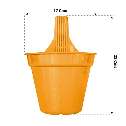 TrustBasket Hector Hook Railing Pot (Set of 5) | Hanging Pots for Plant Balcony (Single Hook Pot)|Vertical Hook Planters for Home Décor Suitable for Balcony Railing Planter, Wall planters