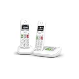 Gigaset E290A Duo – Telefono Fisso Senza Fili Bianco con Risponditore Integrato, 2 Combinati con Grande Schermo Retroilluminato, Tasti larghi, Funzione Blocco Chiamate [Versione Italiano]