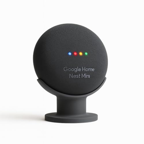 Suporte Google Home Nest Mini 1ª e 2ª Geração, Base Estável, Design Moderno, Suporte de Mesa, Elegante e Sofisticado (Cinza)