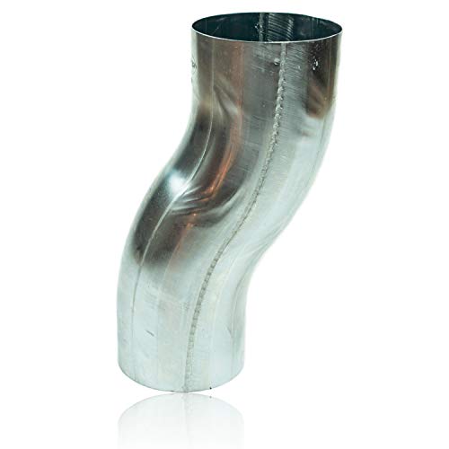 Zink Sockelknie 87 mm mit 6 cm Ausladung, konischer Titanzink Etagenbogen mit Einsteckfase und stumpfgeschweißt DN 87 Zink Sockelknie 87 mm mit 6 cm Ausladung, konischer Titanzink Etagenbogen mit Einsteckfase und stumpfgeschweißt DN 87