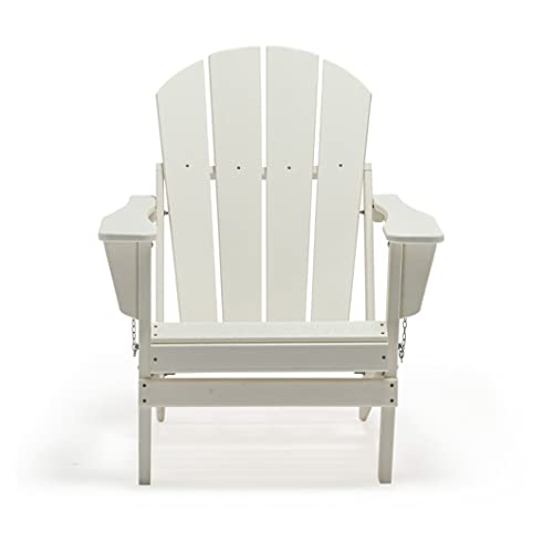 Folding Plastic Adirondack Chairs Outdoor, Hdpe Plastic Weather Resistant, Outdoor Chair, Patio Chairs, Lawn Chair,Easy-To-Maintain Outdoor Furniture,White #TOP6