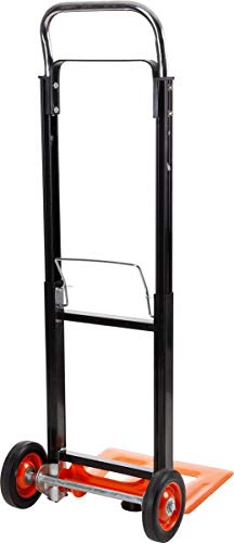 Image of BLACK+DECKER BXWT-H305 Aluminium Handtruck, 90kg Load Capacity, Heavy Duty Truck with Rubber Wheels, Telescopic Handle & Foldable Base Plate, Open Dimn: 42.5x38.5x97.5 cm, Folded Dimn: 20x38x70.5 cm