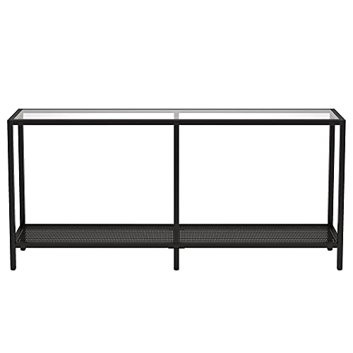 Image of Henn&Hart 64 inch Wide Rectangular Console Table in Blackened Bronze, Entryway Table, Accent Table for Living Room, Hallway