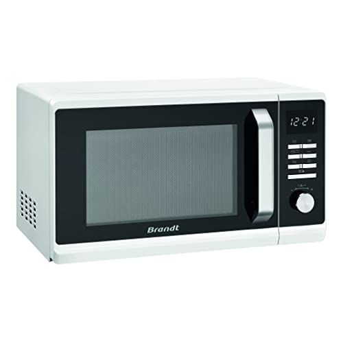Brandt - GE2300W - Micro-ondes pose-libre - 6 Autoprgrammes - Cavité Enamélite - Mode Décongélation - 23L - 800W - Grill 1000W - Blanc