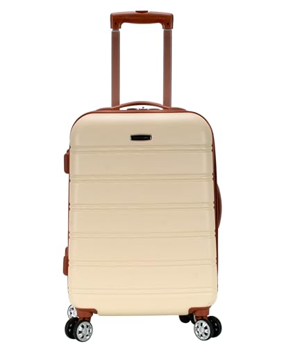 Image of Rockland Melbourne Hardside Expandable Spinner Wheel Luggage, Carry-On 20 inch, White