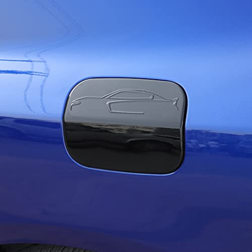 Razpoy Gas Cap Cover For Charger Accessories, Fuel Filler Gas Tank Door Trim Cover Compatible With Dodge Charger 2011-2022, Abs Plastic (Black) #TOP6