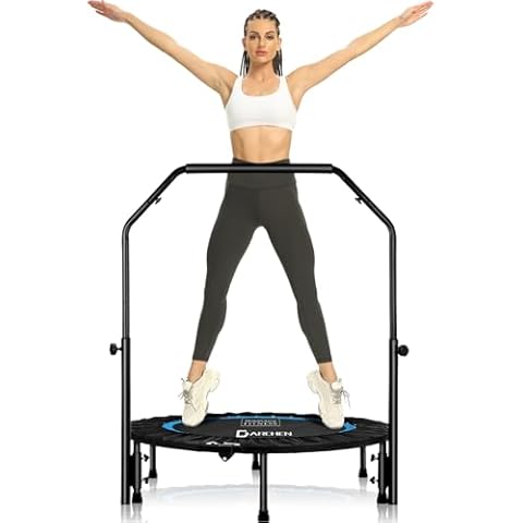 DARCHEN 350lbs Rebounder Mini Trampoline for Adult, Indoor Small Trampoline for Exercise Workout Fitness, Foldable Springs Trampoline for Safer Quieter Bounce [40 Inches] Cover